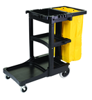 Cleaning Cart w/zipper Red yellow vinyl bag (20.8 gal capacity) Non-marking 8" wheels and 4" casters - Americas Tooling