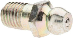 Value Collection - Straight Head Angle, 1/4-28 Taper Thread Grease Fitting - Zinc Plated Finish - Americas Tooling