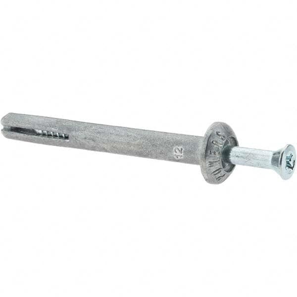 Powers Fasteners - 1/4" Diam, 1/4" Drill, 2-1/4" OAL, Hammer Drive Concrete Anchor - Zamac Alloy, Zinc-Plated Finish, Mushroom Head - Americas Tooling