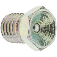 Value Collection - Straight Head Angle, 1/4-28 Drive-In Grease Fitting - Zinc Plated Finish - Americas Tooling