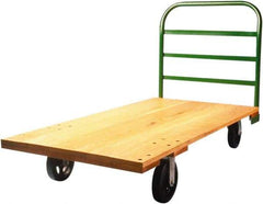 Fairbanks - 1,400 Lb Capacity Hardwood/Steel Platform Truck - Hardwood Deck, 24" OAW, 48" Platform Length, Mold On Rubber Casters - Americas Tooling