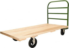 Fairbanks - 1,400 Lb Capacity Hardwood/Steel Platform Truck - Hardwood Deck, 30" OAW, 60" Platform Length, Mold On Rubber Casters - Americas Tooling