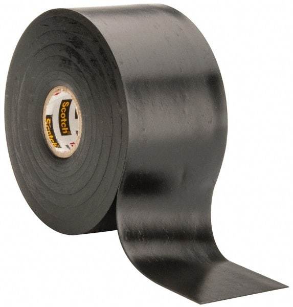 3M - 2" x 30', Black Rubber Electrical Tape - Series 130C, 30 mil Thick, 750 V/mil Dielectric Strength, 7.5 Lb./Inch Tensile Strength - Americas Tooling