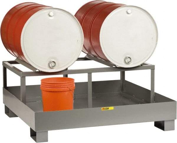 Little Giant - 66 Gal Sump, 2 Drum, Steel Drum Rack - 51" Long x 51" Wide x 22" High - Americas Tooling