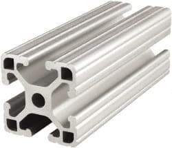 80/20 Inc. - 48 Inches Long x 1-1/2 Inches Wide x 1-1/2 Inches High, T Slotted Aluminum Extrusion - 0.8986 Square Inches, Clear Anodized Finish - Americas Tooling