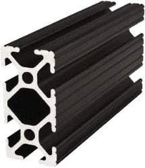 80/20 Inc. - 72 Inches Long x 1 Inch Wide x 2 Inches High, T Slotted Aluminum Extrusion - 0.7914 Square Inches, Black Anodized Finish - Americas Tooling