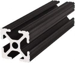 80/20 Inc. - 72 Inches Long x 1 Inch Wide x 1 Inch High, T Slotted Aluminum Extrusion - 0.4379 Square Inches, Black Anodized Finish - Americas Tooling