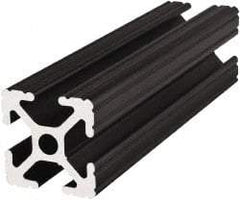 80/20 Inc. - 145 Inches Long x 1 Inch Wide x 1 Inch High, T Slotted Aluminum Extrusion - 0.4379 Square Inches, Black Anodized Finish - Americas Tooling