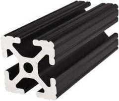 80/20 Inc. - 145 Inches Long x 1-1/2 Inches Wide x 1-1/2 Inches High, T Slotted Aluminum Extrusion - 1.154 Square Inches, Black Anodized Finish - Americas Tooling