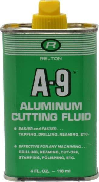 Relton - A-9, 4 oz Bottle Cutting Fluid - Semisynthetic, For Broaching, Drilling, Milling, Reaming, Sawing, Tapping, Threading - Americas Tooling