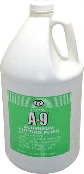 Relton - A-9, 1 Gal Bottle Cutting Fluid - Semisynthetic, For Broaching, Drilling, Milling, Reaming, Sawing, Tapping, Threading - Americas Tooling