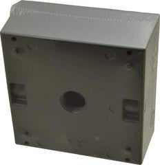 Thomas & Betts - 2 Gang, (3) 1/2" Knockouts, Aluminum Square Outlet Box - 4-9/16" Overall Height x 4-5/8" Overall Width x 2-1/16" Overall Depth, Weather Resistant - Americas Tooling