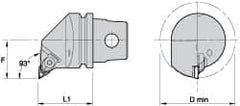 Kennametal - Right Hand Cut, Size KM32, KC..110304L08/NP..51L Insert Compatiblity, Internal Modular Turning & Profiling Cutting Unit Head - 22mm Ctr to Cutting Edge, 35mm Head Length, Through Coolant, Series Top Notch - Americas Tooling