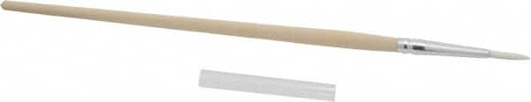 PRO-SOURCE - #4 Taklon Artist's Paint Brush - 1/8" Wide, 9/16" Bristle Length, 5-1/2" Wood Handle - Americas Tooling