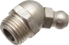 PRO-LUBE - 45° Head Angle, M10x1.0 Metric Stainless Steel Standard Grease Fitting - 11mm Hex - Americas Tooling