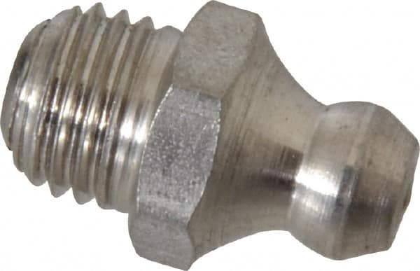 PRO-LUBE - Straight Head Angle, M8x1.0 Metric Stainless Steel Standard Grease Fitting - 9mm Hex - Americas Tooling