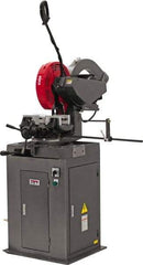 Jet - 2 Cutting Speeds, 14" Blade Diam, Cold Saw - 1,750 & 3,500 RPM Blade Speed, Floor Machine, 3 Phase, Compatible with Non-Ferrous Material - Americas Tooling