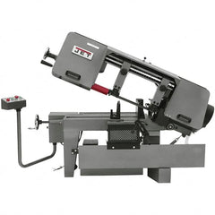 Jet - 10 x 16" Max Capacity, Semi-Automatic Variable Speed Pulley Horizontal Bandsaw - 100 to 350 SFPM Blade Speed, 115/230 Volts, 45°, 1.5 hp, 1 Phase - Americas Tooling