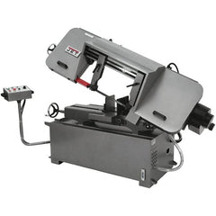 Jet - 10 x 16" Max Capacity, Semi-Automatic Variable Speed Pulley Horizontal Bandsaw - 100 to 350 SFPM Blade Speed, 230/460 Volts, 45°, 2 hp, 3 Phase - Americas Tooling