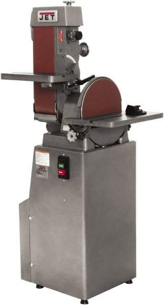 Jet - 48 Inch Long x 6 Inch Wide Belt, 12 Inch Diameter, Vertical Combination Sanding Machine - 2,850 Ft./min Belt Speed, 1-1/2 HP, Single Phase - Americas Tooling