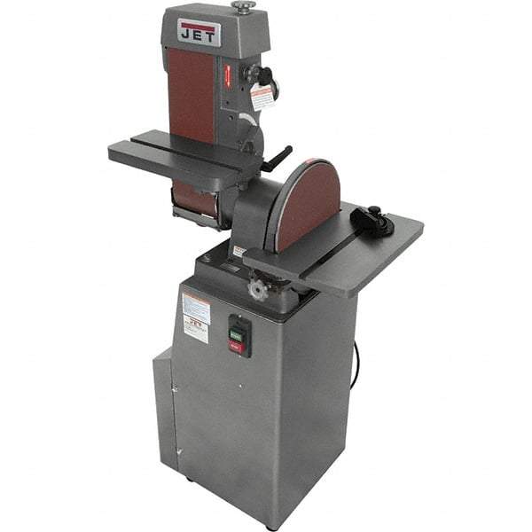 Jet - 48 Inch Long x 6 Inch Wide Belt, 12 Inch Diameter, Horizontal and Vertical Combination Sanding Machine - 2,850 Ft./min Belt Speed, 1-1/2 HP, Single Phase - Americas Tooling