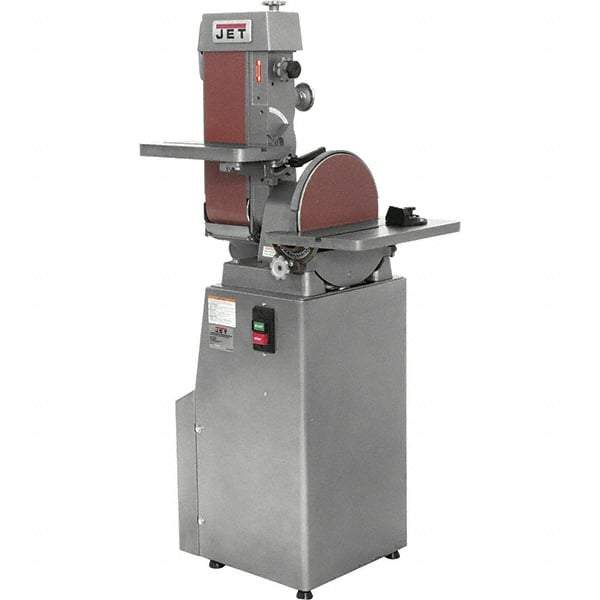 Jet - 48 Inch Long x 6 Inch Wide Belt, 12 Inch Diameter, Horizontal and Vertical Combination Sanding Machine - 2,850 Ft./min Belt Speed, 1-1/2 HP, Three Phase - Americas Tooling