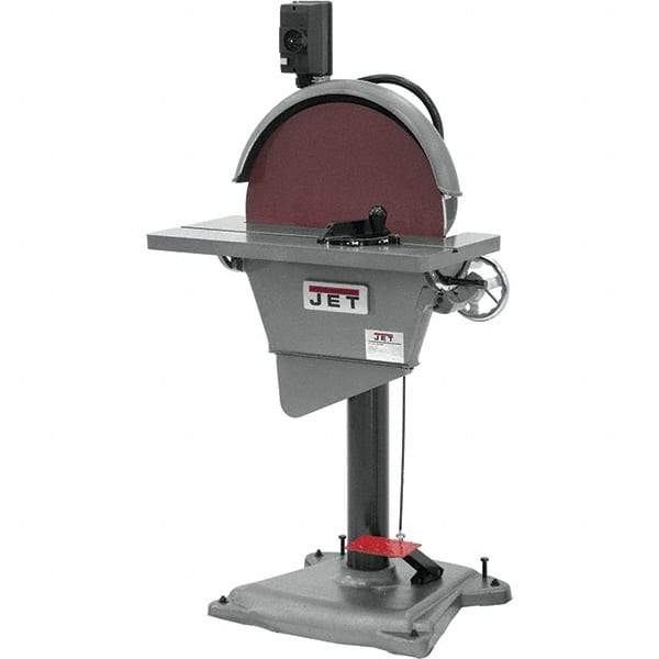 Jet - 20 Inch Diameter, 1,725 RPM, 3 Phase Disc Sanding Machine - 3 HP, 230 Volts, 27-1/2 Inch Long x 10-1/2 Inch Wide, 30 Inch Overall Length x 53 Inch Overall Height - Americas Tooling
