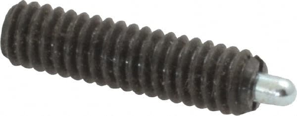 Vlier - 8-32, 5/8" Thread Length, 3/32" Plunger Projection, Steel Threaded Spring Plunger - Americas Tooling