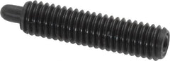 Vlier - 10-32, 3/4" Thread Length, 1/8" Plunger Projection, Steel Threaded Spring Plunger - 0.091 - 0.092" Max Plunger Diam, 3/4" Plunger Length, 2.9 Lb Init End Force, 11.1 Lb Final End Force - Americas Tooling