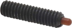 Vlier - 8-32, 5/8" Thread Length, 3/32" Plunger Projection, Steel Threaded Spring Plunger - 0.068 - 0.07" Max Plunger Diam, 5/8" Plunger Length, 0.7 Lb Init End Force, 2.3 Lb Final End Force - Americas Tooling