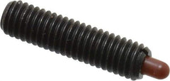 Vlier - 10-32, 3/4" Thread Length, 1/8" Plunger Projection, Steel Threaded Spring Plunger - 0.09 - 0.092" Max Plunger Diam, 3/4" Plunger Length, 1.3 Lb Init End Force, 2.7 Lb Final End Force - Americas Tooling