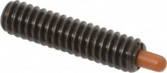 Vlier - 1/4-20, 1" Thread Length, 3/16" Plunger Projection, Steel Threaded Spring Plunger - 0.116 - 0.118" Max Plunger Diam, 1" Plunger Length, 3 Lb Init End Force, 13 Lb Final End Force - Americas Tooling