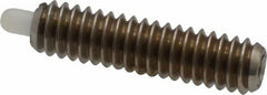 Vlier - 8-32, 5/8" Thread Length, 3/32" Plunger Projection, Stainless Steel Threaded Spring Plunger - 0.068 - 0.07" Max Plunger Diam, 5/8" Plunger Length, 2.7 Lb Init End Force, 7.3 Lb Final End Force - Americas Tooling