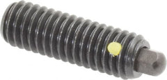 Vlier - 3/8-16, 1-1/8" Thread Length, 3/16" Plunger Projection, Steel Threaded Spring Plunger - 3/16 (Hex)" Max Plunger Diam, 1-1/8" Plunger Length, 5.5 Lb Init End Force, 14.5 Lb Final End Force, 3/16" Hex - Americas Tooling