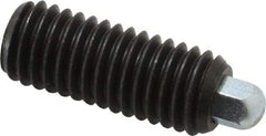 Vlier - 1/2-13, 1-1/4" Thread Length, 1/4" Plunger Projection, Steel Threaded Spring Plunger - 1/4 (Hex)" Max Plunger Diam, 1-1/4" Plunger Length, 2.7 Lb Init End Force, 9.3 Lb Final End Force, 1/4" Hex - Americas Tooling