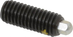 Vlier - 1/2-13, 1-1/4" Thread Length, 1/4" Plunger Projection, Steel Threaded Spring Plunger - 1/4 (Hex)" Max Plunger Diam, 1-1/4" Plunger Length, 2.7 Lb Init End Force, 9.3 Lb Final End Force, 1/4" Hex - Americas Tooling