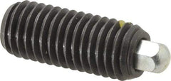 Vlier - 5/8-11, 1-1/2" Thread Length, 5/16" Plunger Projection, Steel Threaded Spring Plunger - 5/16 (Hex)" Max Plunger Diam, 1-1/2" Plunger Length, 3.5 Lb Init End Force, 10.5 Lb Final End Force, 5/16" Hex - Americas Tooling