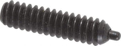 Vlier - 6-32, 17/32" Thread Length, 1/16" Plunger Projection, Steel Threaded Spring Plunger - 0.044 - 0.045" Max Plunger Diam, 17/32" Plunger Length, 0.5 Lb Init End Force, 1.5 Lb Final End Force, 0.063" Hex - Americas Tooling