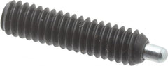 Vlier - 8-32, 5/8" Thread Length, 3/32" Plunger Projection, Steel Threaded Spring Plunger - 0.069 - 0.07" Max Plunger Diam, 5/8" Plunger Length, 0.7 Lb Init End Force, 2.3 Lb Final End Force, 0.063" Hex - Americas Tooling