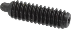 Vlier - 1/4-20, 3/4" Thread Length, 1/8" Plunger Projection, Steel Threaded Spring Plunger - 0.117 - 0.118" Max Plunger Diam, 3/4" Plunger Length, 2 Lb Init End Force, 9 Lb Final End Force, 0.079" Hex - Americas Tooling