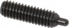 Vlier - 5/16-18, 1" Thread Length, 3/16" Plunger Projection, Steel Threaded Spring Plunger - 0.133 - 0.135" Max Plunger Diam, 1" Plunger Length, 3 Lb Init End Force, 15 Lb Final End Force, 0.093" Hex - Americas Tooling