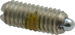 Vlier - 10-32, 0.468" Thread Length, 0.065" Plunger Projection, Steel Threaded Spring Plunger - 0.093" Max Plunger Diam, 0.468" Plunger Length, 0.75 Lb Init End Force, 2.5 Lb Final End Force - Americas Tooling