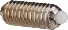 Vlier - 10-32, 0.468" Thread Length, 0.065" Plunger Projection, Stainless Steel Threaded Spring Plunger - 0.093" Max Plunger Diam, 0.468" Plunger Length, 1.75 Lb Init End Force, 6.25 Lb Final End Force - Americas Tooling