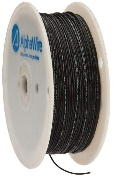 Alpha Wire - 22 AWG, 1 Strand, 305 m OAL, Tinned Copper Hook Up Wire - Black PVC Jacket, 0.057" Diam - Americas Tooling