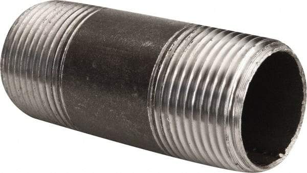 Value Collection - Schedule 40, 1" Diam x 3" Long Steel Black Pipe Nipple - Threaded - Americas Tooling