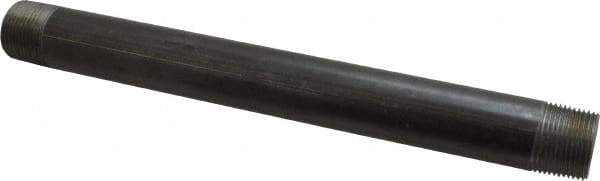 B&K Mueller - Schedule 40, 1" Diam x 12" Long Steel Black Pipe Nipple - Threaded - Americas Tooling