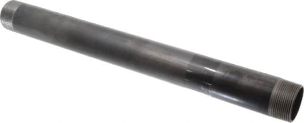 B&K Mueller - Schedule 40, 1-1/2" Diam x 18" Long Steel Black Pipe Nipple - Threaded - Americas Tooling