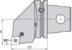 Kennametal - Left Hand Cut, Size KM63, CN.. Insert Compatiblity, Internal Modular Turning & Profiling Cutting Unit Head - 43mm Ctr to Cutting Edge, 60mm Head Length, Through Coolant, Series Kenlever - Americas Tooling