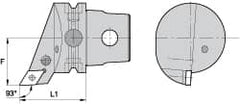 Kennametal - Left Hand Cut, Size KM63, DN.. Insert Compatiblity, External Modular Turning & Profiling Cutting Unit Head - 43mm Ctr to Cutting Edge, 60mm Head Length, Through Coolant, Series Kenlever - Americas Tooling