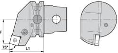 Kennametal - Left Hand Cut, Size KM63, SN.. Insert Compatiblity, External Modular Turning & Profiling Cutting Unit Head - 27mm Ctr to Cutting Edge, 60mm Head Length, Through Coolant, Series Kenlever - Americas Tooling